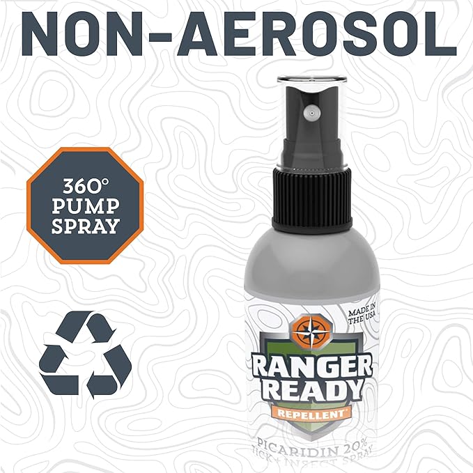 Ranger Ready Repellents Picaridin Insect Repellent with Scent Zero - Mosquito Repellent & Tick Spray (5 Fl Oz, Pack of 3)