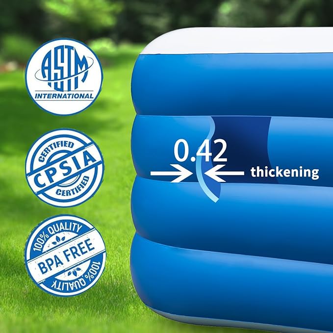 Inflatable Swimming Pool, 79 x 58 x 29 inch Full-Sized Large Inflatable Pools, Blow Up Durable Thickened Pools for Outdoor, Garden, Backyard.