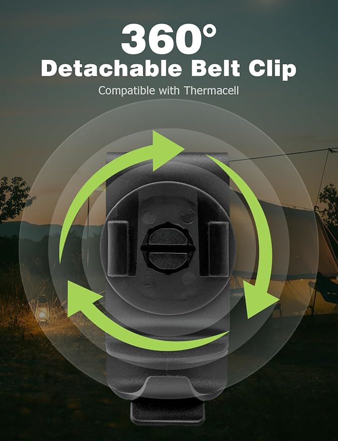 360° Detachable Belt Clip Compatible with Thermacell, Attach Repeller Clip to Belts, Gear, Shoulder Straps and Carry Bags Compatible with MR300 & MR450