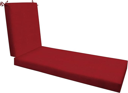 Honeycomb Outdoor Heritage Chaise, 22.5" W x 70" L, Textured Solid Imperial Red Chair Cushion for Patio Furniture