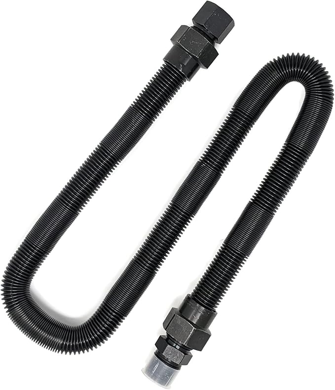 Midwest Hearth 3/4" Whistle Free Gas Flex Line for Fire Pit - Black (48" Long)