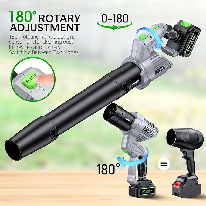 Comchoi Electric Leaf Blower Cordless, 990,000 RPM, 2 Batteries & Charger, Handheld Leaf Blowers for Lawn Care, 5 Speed Mode, Portable Lightweight Grass Blower for Yard, Patio & Outdoor Use