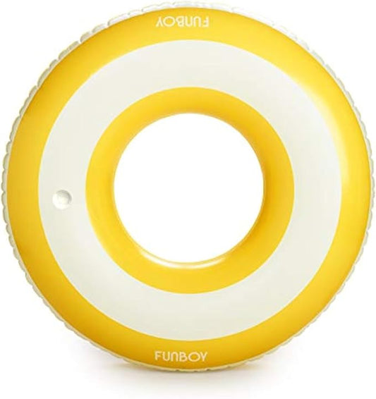 FUNBOY Giant Stripe Inflatable Tube Pool Float with Cup Holder 48" | Large Pool Float for Adults | Inner Tube Swimming Pool Toys Swim Rings | Pool Lounger Float for Pool Party & Summer