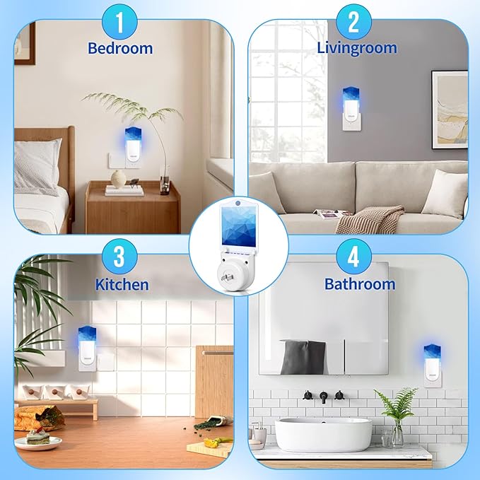 Flying Insect Trap Refills - 6 Pack Indoor Fly Trap Glue Cards NO Device - Indoor Plug-in Fly Trap Refills Universal (6 Blue Refills)