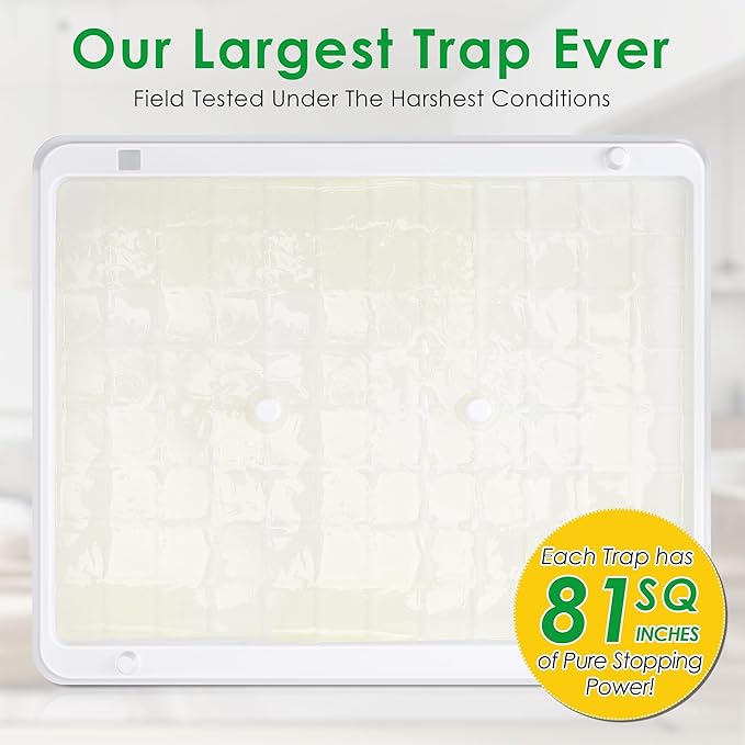 Qualirey 10 Pack Jumbo Rat & Mouse Glue Traps, 11.8 X 9.84 in Large Heavy Duty Mouse Traps Indoor for Home, Pre Scented Adhesive Plastic Tray with for Spider, Snake, Mice, Kids and Pet Safe (White)