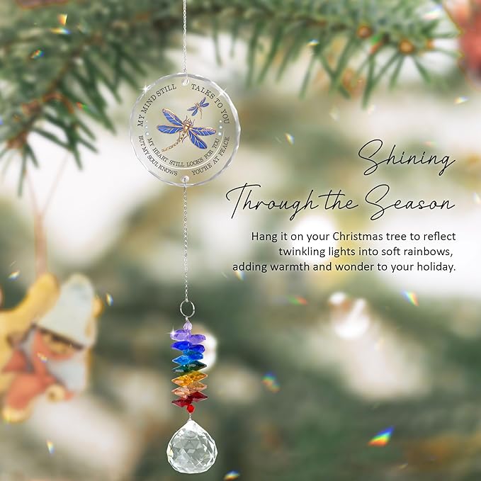 GIFTELIX Memorial Suncatcher - Sympathy Gift for Loss of Loved One - Crystal Rainbow Maker - Bereavement Keepsake - Hanging Crystal Decor - Loss of Family Friend Pet - Suncatcher Ornament
