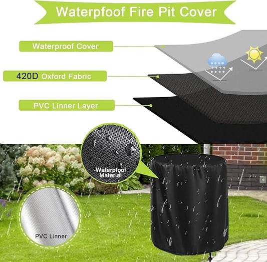 Fire Pit Cover for Fissfire for PaPaJet for Ikuby 36 Inch globe fire ball,Heavy Duty 420D Wood Fire Globe Fire Pit Cover for Fire Pit Sphere For Wood Burning Flaming Ball FirePit