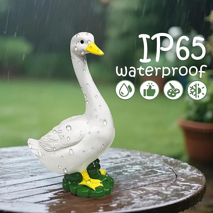ASDFG Porch Goose Garden Decor Statues - Large White Yard Goose Statue Resin Duck Sculpture 20" High Lawn Goose Front Porch Goode Home Decorations Housewarming Birthday Gifts for Mom Women