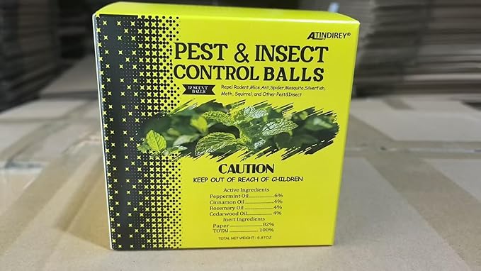 Natural Peppermint Spider Repellent Indoor Pet Safe & Ant Control Balls,Fresh Mint Scent, Rodent Repellent for Car Engine, Home Storage, Safe for Kids and Pets