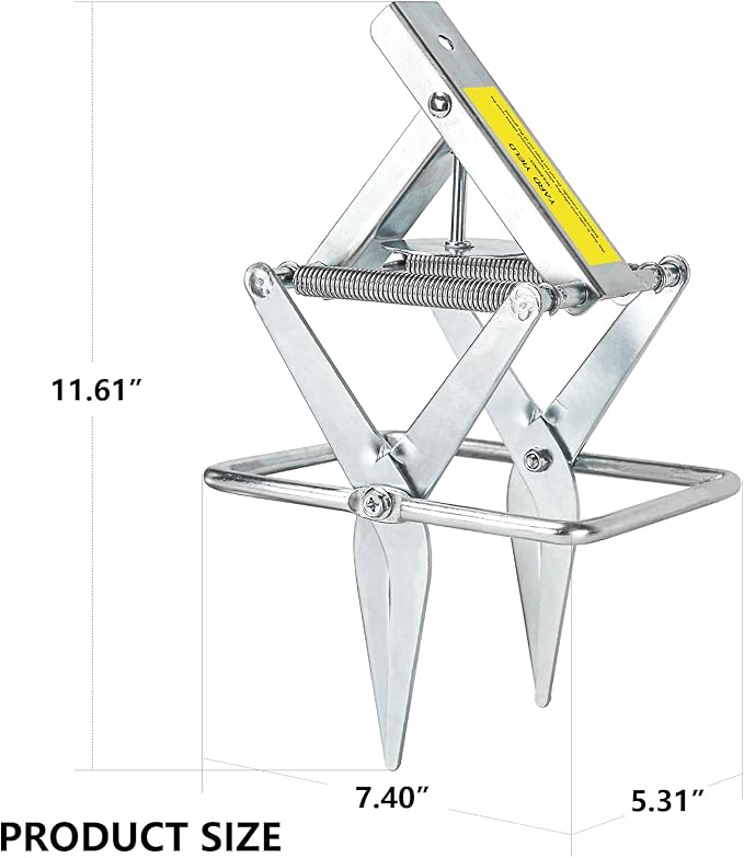 Mole Trap,Galvanized Steel Scissor Trap,Reusable and Easy-Set Quick Capture Solution for Moles and Gophers in Lawns (Silver)