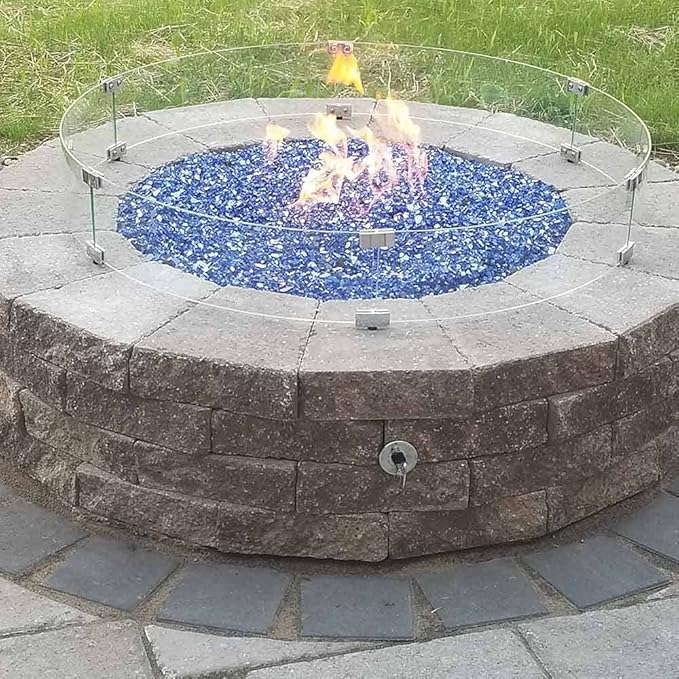 HPC Penta Match Lit Fire Pit Burner Kit (FPS-PENTA30KIT-NG-MSCB) with 30-Inch Stainless Steel Burner, Natural Gas, Polished Chrome, with Flange, Key, Valve, Flex Line and Fittings