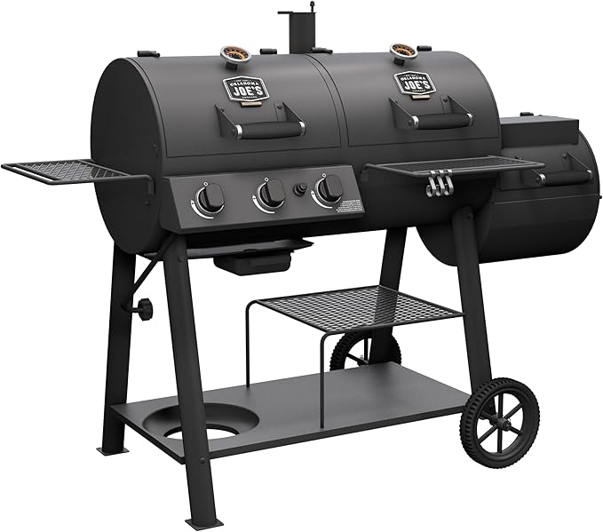 Oklahoma Joe's Canyon Combo Charcoal and Gas Smoker & Grill, Black - 24203004
