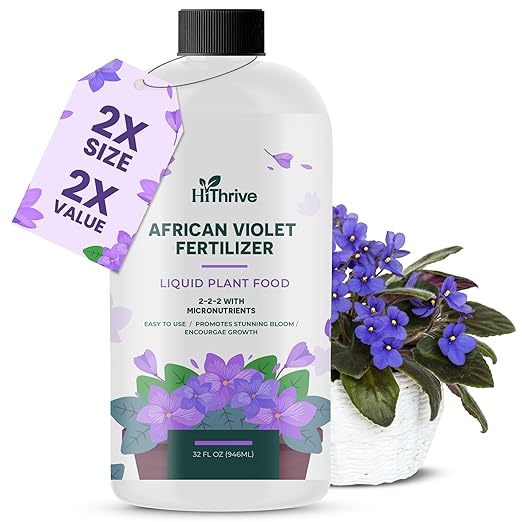 32oz African Violet Fertilizer for African Violets Live Plants - Makes 48 Gallons of Indoor Plant Food for Houseplants, Balanced Macro & Micronutrients Formula for Vibrant Blooms & Lush Foliage