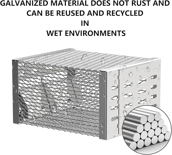 Rat Trap, Humane Mouse Trap with Double-Opening One-Way Door Design, Automatic Continuous Cycle Mouse Trap, Suitable for Indoor and Outdoor Use, for Capturing or Releasing Rodents