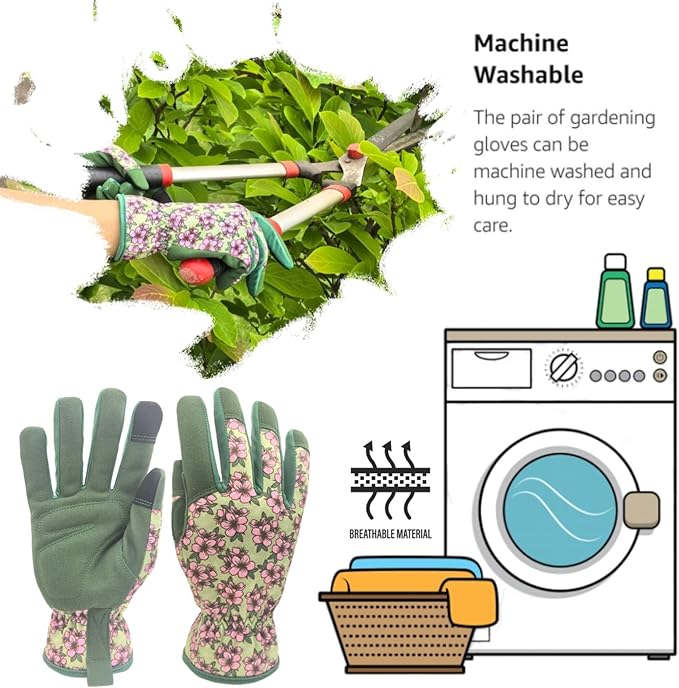 Thorn Proof&Puncture Resistant Gardening Gloves with Grip,Garden Glove for Women, Leather Yard Work Gifts