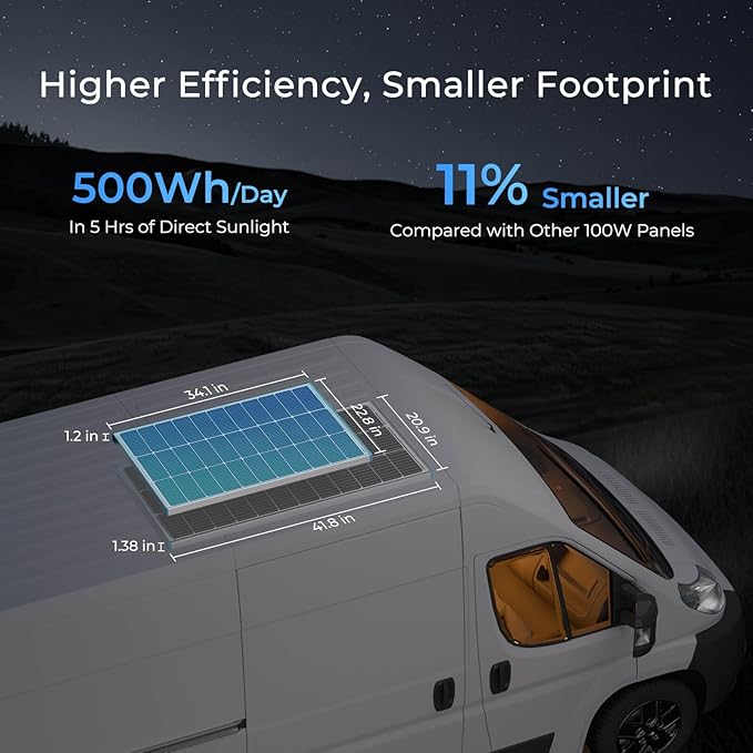 Renogy 4PCS N-Type 100 Watt Solar Panels 16BB, 12V 400W Solar Panel 25% High-Efficiency, PV Module Power Charger for RV Marine Rooftop Farm Battery and Other Off-Grid Applications, 4-Pack 100W