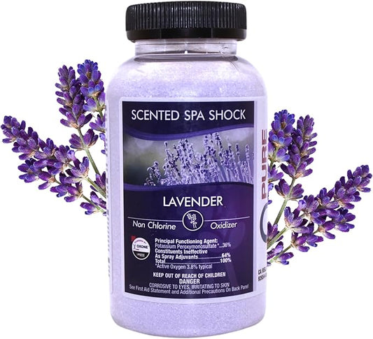 Lavender Aromatherapy Spa Shock for Hot Tubs & Spas | Non-Chlorine Oxidizing Hot Tub Shock Treatment | Compatible with Bromine Tablets & Chlorine | Neutralizes Odors & Clarifies Water (2 lbs)