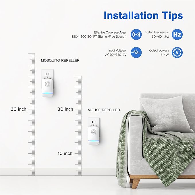 Ultrasonic Pest Repeller 2025 Upgrade, 6-Pack Indoor Plug-in Pest Control, Smart Ultrasonic Rodent & Insect Repellent for Mice, Roaches, Spiders, Safe for Children & Pets