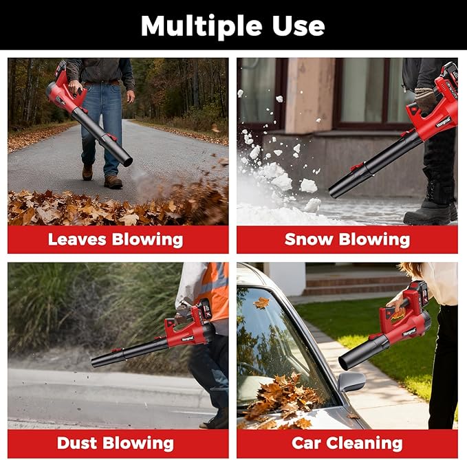 for Men Cordless Leaf Blower 4.0Ah: Lightweight Handheld Blower 21V Low-Voice for Yard Cleaning, Home Garden and Daily Maintenance