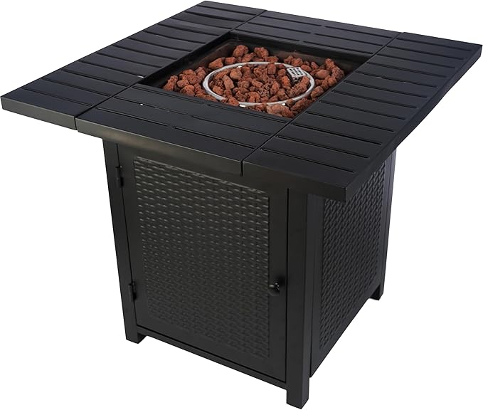 Pure Garden 30in 50000 BTU Propane Firepit, Brown