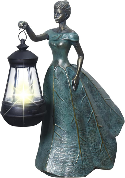 Sheaifun Fairy Garden Statue Solar Garden Decor Resin Fairy Statue with Lights Angel Fairy Decor Outdoor Fall Yard Statues Gardening Gifts for Women 9.5 * 5.5 * 11.5 Inch