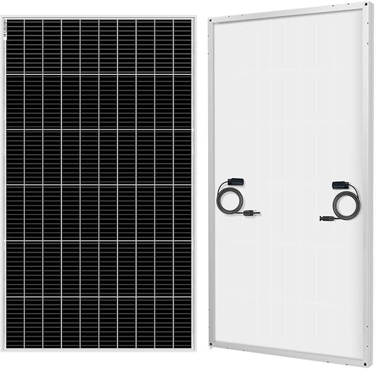 DOKIO 200W Monocrystalline Solar Panel 12V, 12BB Half-Cell High Efficiency Glass Module with Aluminum Frame, MC4 Connector, Pre-Drilled Holes for RV, Roof, Off-Grid Power