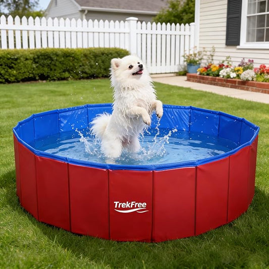 Foldable Pet Pool, 32" x 8" Dog Pool,Non-Slip Pet Bath Tub for Outdoor Backyard,Collapsible Dogs Swimming Pool for Pets