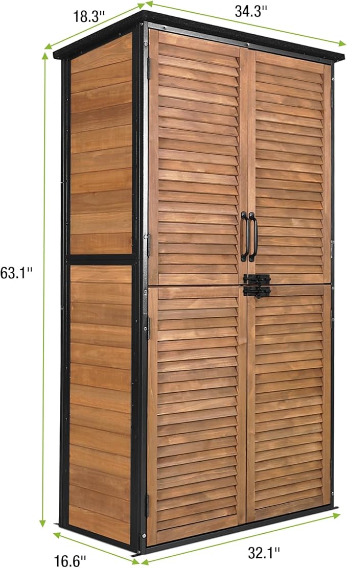 Outdoor Storage Shed Garden Cabinet with Strong Iron Frame Large Garden Shed with Floor,Waterproof