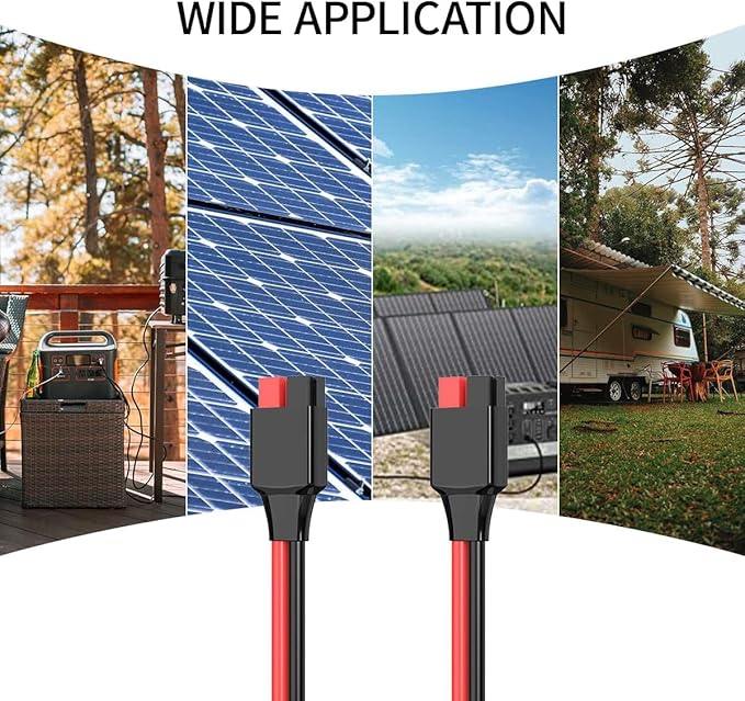 ELFCULB 10AWG 6FT Anderson Extension Cable 2 6 10 20 35 50FT Solar Extension Cable Anderson Connector for Portable Power Station Solar Generator Solar Panel (6FT)
