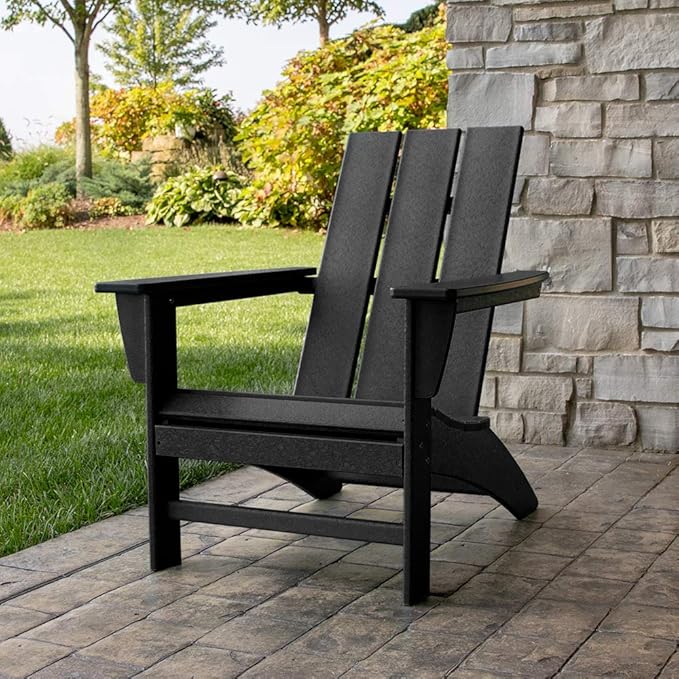 POLYWOOD AD420TE Modern Adirondack Chair, Teak