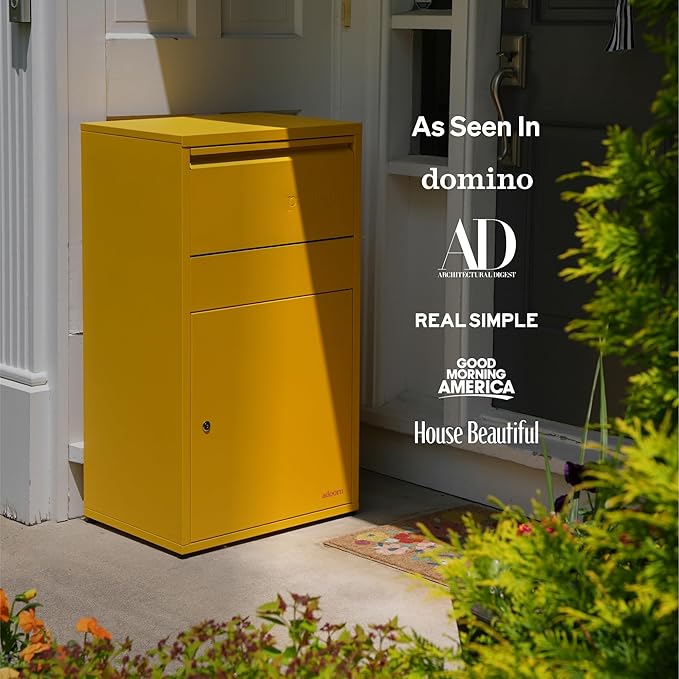 Adoorn Package Delivery Boxes for Outside, Large 36 x 20.5 x 15 (HxWxD) Security Package Box, Free Standing Anti-Theft Parcel Drop Box - Black