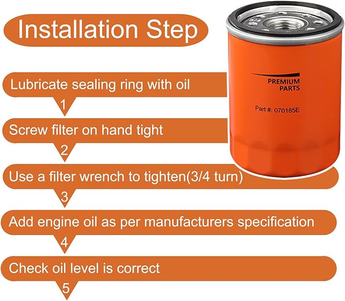 Arpisziv 070185ES Oil Filter Replaces Ge-nerac Engines 8-24kw Guardian Portable Outdoor Generator 760cc 990cc (4 Pack)