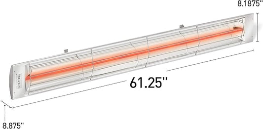 Single Element - 4000 Watt Electric Patio Heater - C Series-240 Voltage-Stainless Steel Finish