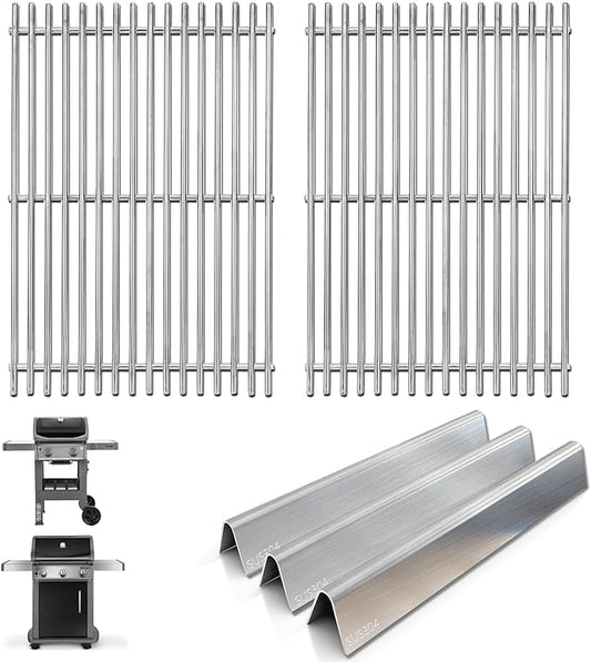 7637 Grill Grates 7635 Flavorizer Bars for Weber Spirit and GS4 Spirit II 200 Series Grills E210 S210 E215 E220 S215 S220, Spirit 2 E210 S210 Replacement Parts (Front Mount Controls) Stainless Steel