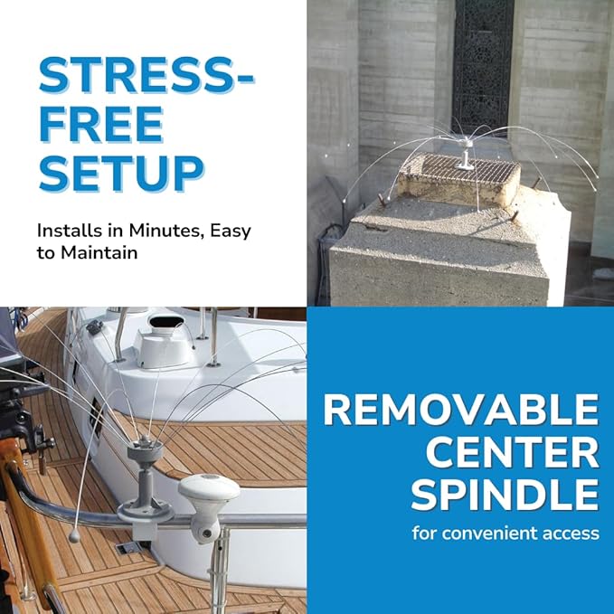 Bird Barrier Daddi Long Legs -2 Ft | Scare Birds Away with Innovative Bird Spider Design | Easy Installation on Roofs, Boats & HVAC Units | Durable Stainless | Made in USA