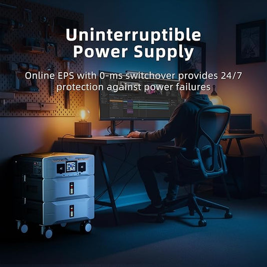 IEE SP5000 Solar Generator with 2x200W Solar Panel,120/240V Dual Voltage 5000W(Peak 9000W) 5120Wh LFP Battery Power Station,Fast Charging APP Control for Home Use,Emergencies,RVs.