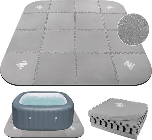 85IN Hot Tub Mat for Inflatable Tub,1/4" Thickness Square-Shaped Hot Tub Pad Foundation, Upgraded Thickened Eva Foam Padding for Outdoor Hot Tubs