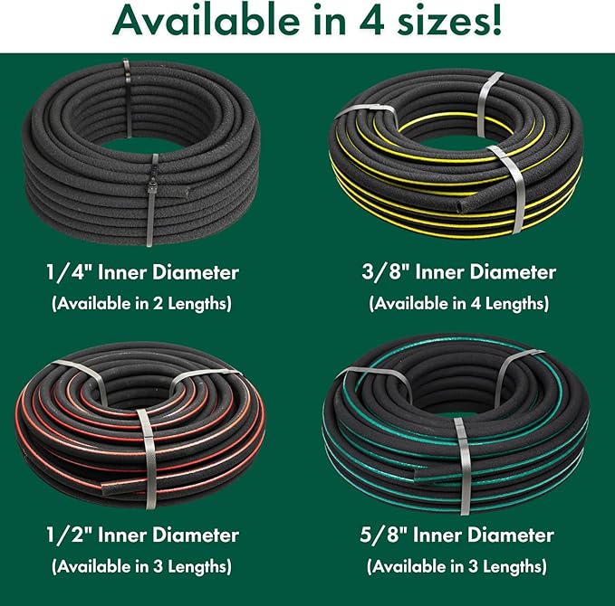 Eaton Brothers Bulk Soaker Hose 1/2-Inch x 500 ft – Professional-Grade Recycled Rubber Soaker Hose – Long-Run Garden Watering System for Large Gardens, Beds, and Greenhouses