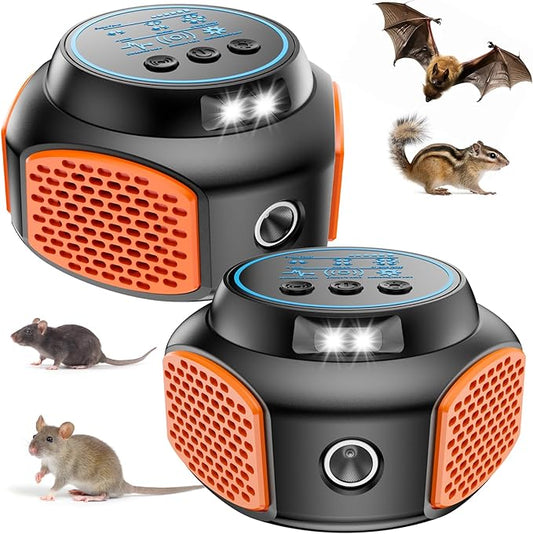 2025 360°Ultrasonic Pest Repellent Plug in,Indoor Pest Control for Rodent Mice Rat Squirrel Bat Roach Spider Ant Bug,Electronic Repelling Device Mouse Traps for Basement House Garage Kitchen(2pcs)