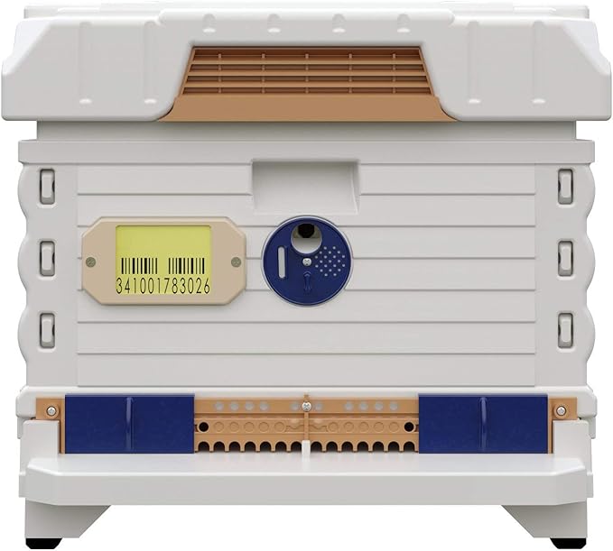 Apimaye Ergo Insulated 10 Frame Bee Hive Set [NO Frames Included] (Single Hive, White Body Blue Entrance)