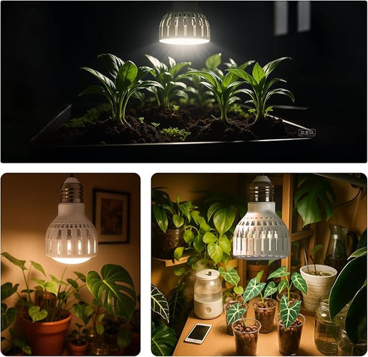 GooingTop LED Grow Bulb,12W (80Watts Equiv) 5000K White Full Spectrum Plant Light for Indoor Plant Growing,Super Bright & High Output,6 Pack
