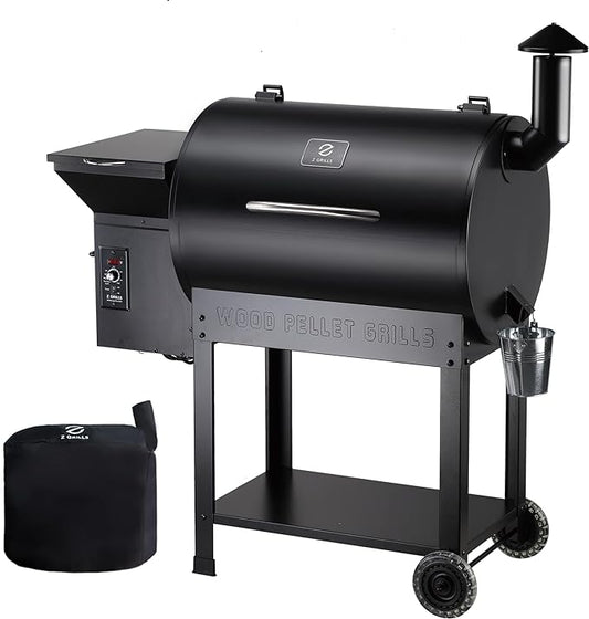 Z GRILLS Pellet Smoker Grill with PID Control, Rain Cover, 700 sq. in Cooking Area for Outdoor BBQ, ZPG-7002BPro