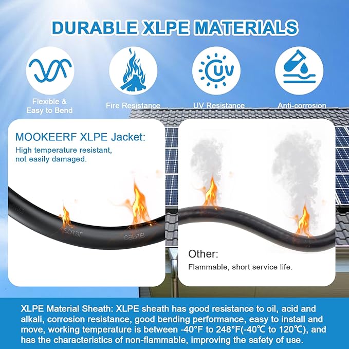 Solar Pane Wire 8 AWG - Solar Extension Cable 200Ft Black & 200Ft Red 8 Gauge Tinned Copper PV Wire for Outdoor Automotive RV Solar Panel Boat Marine (Black+Red)