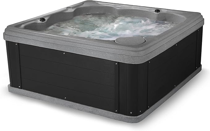 Inland 6 Person Indoor Outdoor Hot Tub, Plug & Play Spa, 24 Jets, LED Lighting System, Insulated Spa Cover, Aqualife by Strong Spas