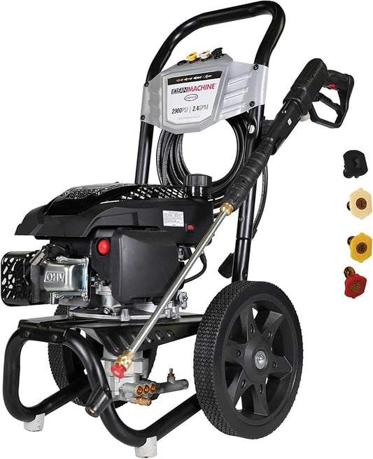 Simpson Cleaning 2900 PSI Gas Pressure Washer, 2.4 GPM Power Washer with Siphon Hose and 25-Foot HyFlex Hose, Clean Machine, 49-State (CM61455)