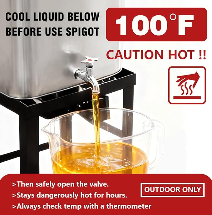 36QT Aluminum Deep Fryer Pot with Baskets &Spigot，Durable Rectangular Fish Fryers with Thermometer，Complete Outdoor Cooking Kit for Frying Fish,Chicken Wings,French Fries,Turkey