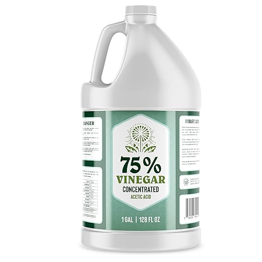 75% Vinegar - 1 Gallon - Concentrated Acetic Acid - All Natural Multipurpose Cleaning Vinegar