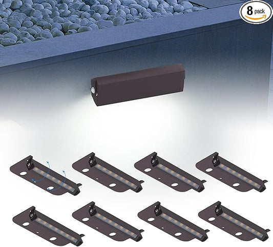 8 Packs 4inch LED 1.8W Hardscape Lighting,12V AC/DC Low Voltage Retaining Wall Light Paver Lighting,5000K Daylight White Outdoor Step Light,50,000 Hours Lifespan