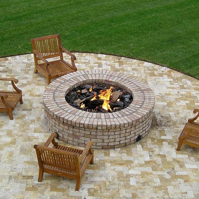AFG Match Lit Fire Pit Burner Kit (SS-FR-24KIT-PAN-LP-MSCB), Round, 24-Inch Burner, 30-Inch Flat Pan, Propane, Polished Chrome, with Flange, Key, Valve, Flex Line and Fittings