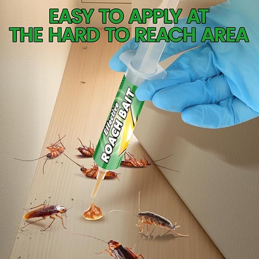 Roach Gel Bait 10 Pack - Fast-Acting Indoor Cockroach Infestation Killer Gel for Indoor Pest Control, Targets German American Oriental Roaches, Includes Gloves and Applicator